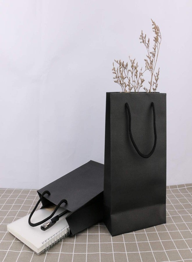 driew Black Gift Bags with Handles, Medium Paper Bags Gift Bag Black 7.5x3x10 inches Pack of 50 - Image 5